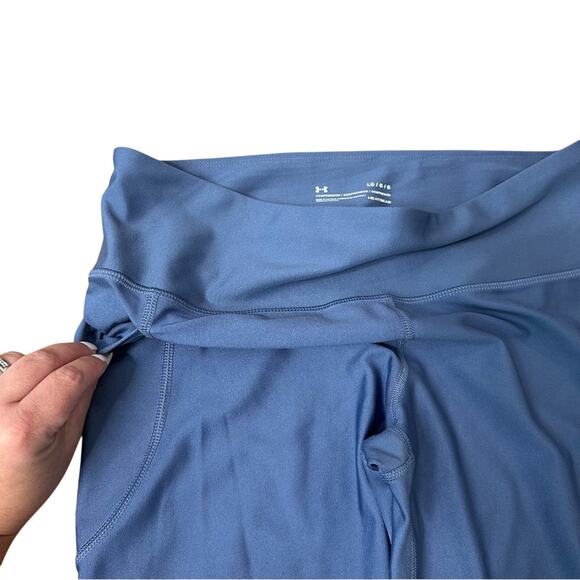 Under Armour Navy Blue Compression Athletic Leggings Women’s Large L Pockets EUC - Picture 4 of 7